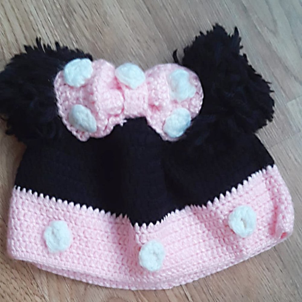 Handmade Crochet Mini Mouse Girls Hat
